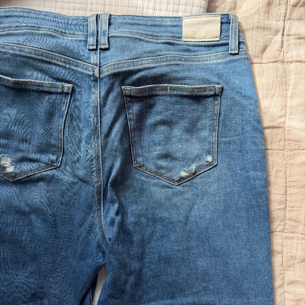 Paige Anessa Petite Wide Leg Cropped Jeans, Size 32 Petite, Sunnie Distressed - Picture 5 of 10
